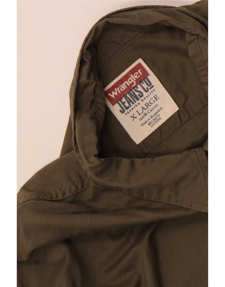 Camisa Wrangler Hombre XL Algodón Caqui