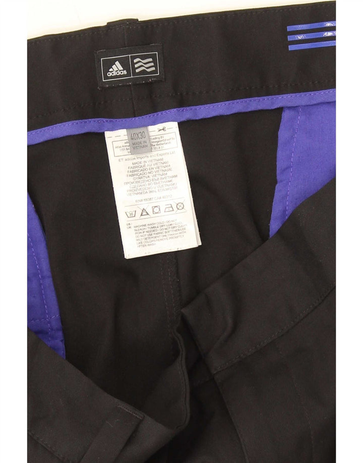 Pantalón de traje recto Adidas para hombre W40 L30 Poliéster negro