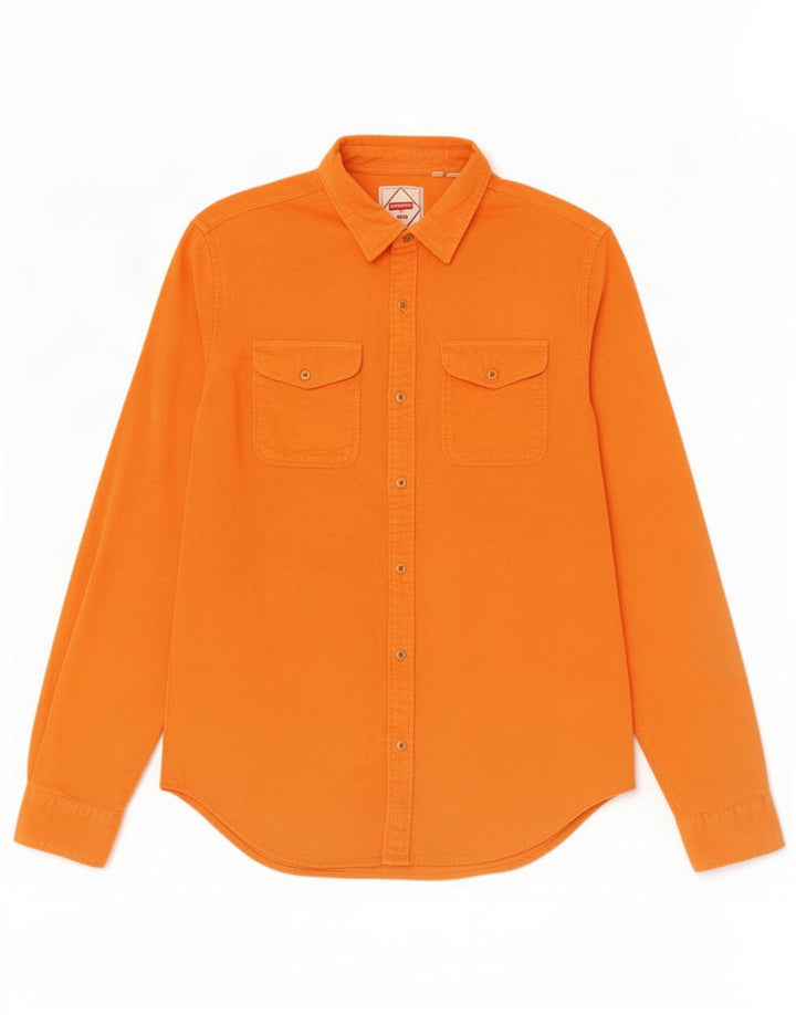 Camisa de pana Superdry para hombre de algodón naranja medio