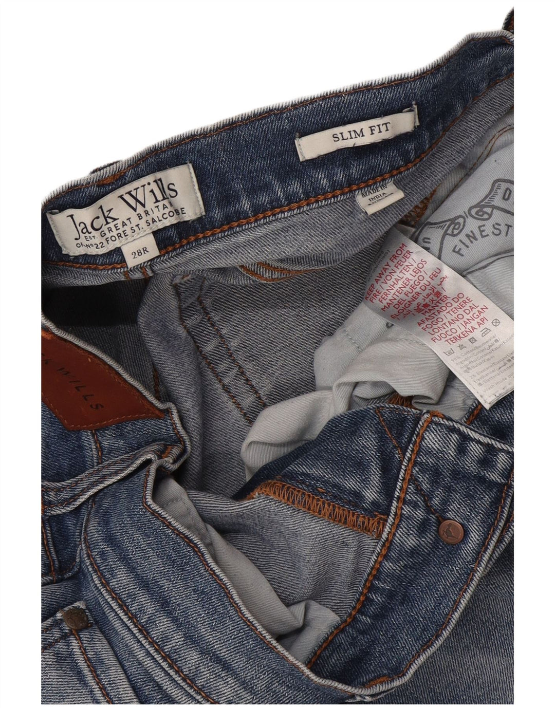 Jack Wills Vaqueros ajustados para hombre W28 L30 Algodón azul