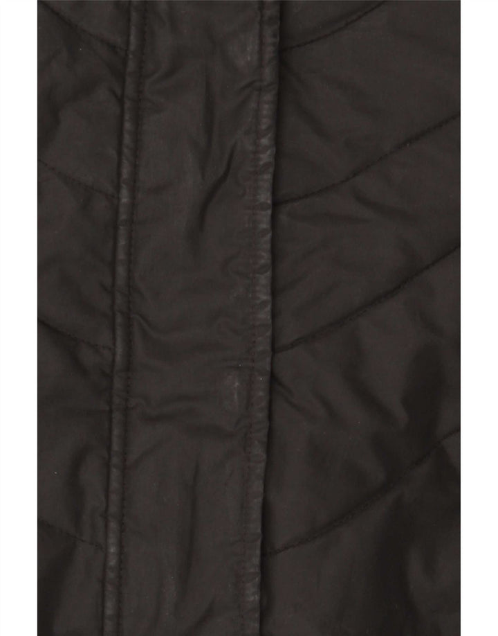 Jack Wolfskin Abrigo acolchado con capucha para mujer UK 10 Small Poliéster negro