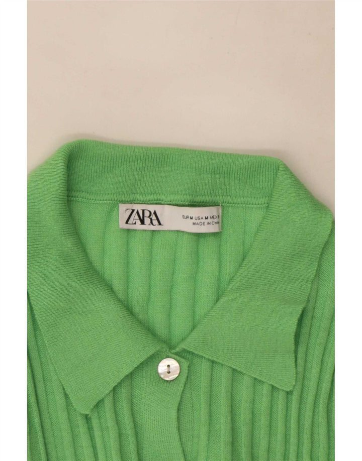 Zara Mujer Cárdigan Suéter UK 12 Verde Medio