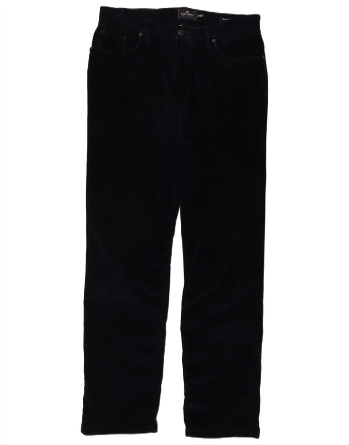 MARKS & SPENCER Pantalones rectos de pana para hombre W32 L31 Algodón azul marino