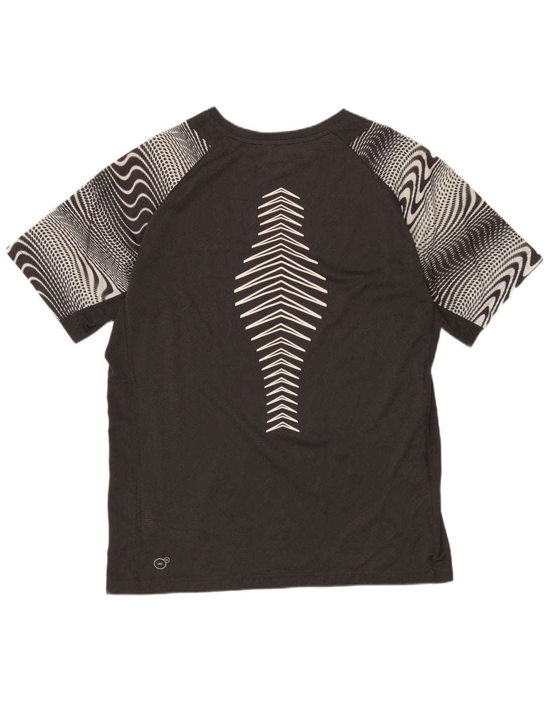 PUMA Camiseta gráfica para hombre Top poliéster geométrico gris medio