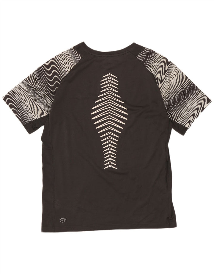 PUMA Camiseta gráfica para hombre Top poliéster geométrico gris medio