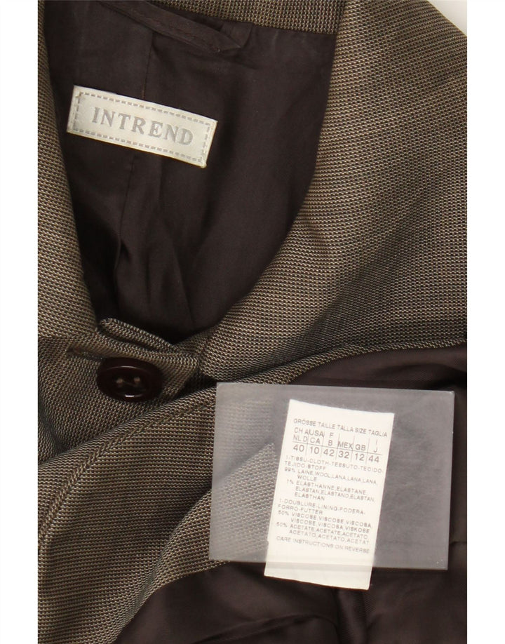 Intrend Chaqueta tipo blazer de 4 botones para mujer UK 40 Lana marrón medio