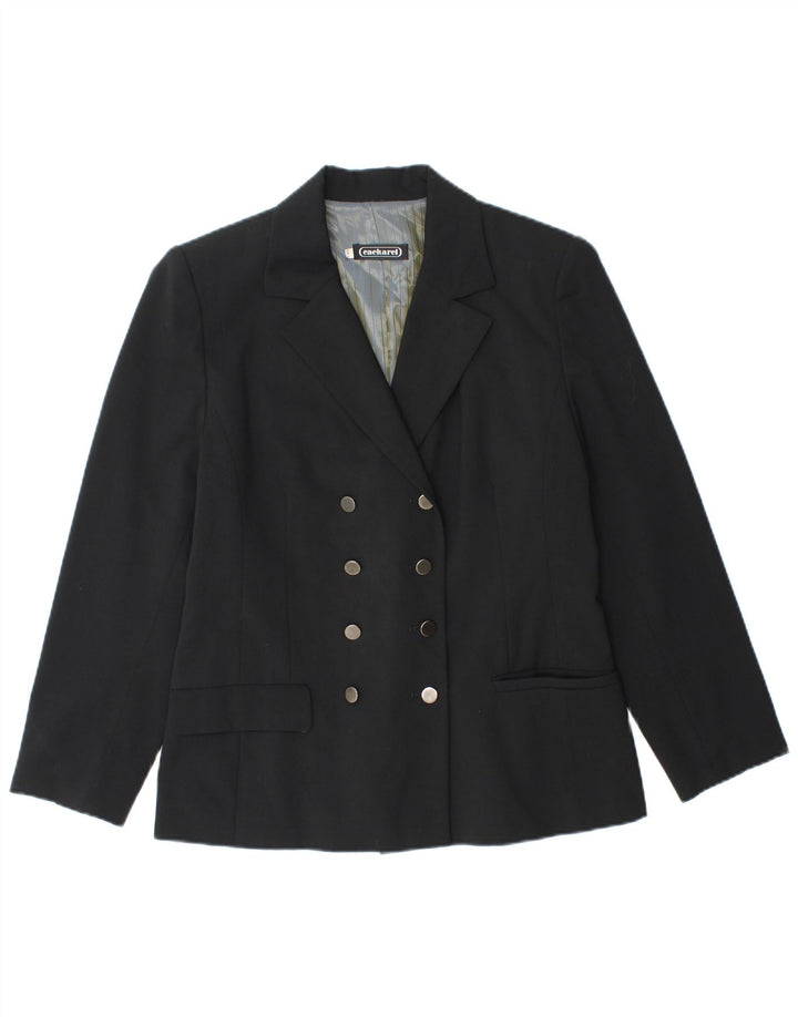 Cacharel Chaqueta Blazer De Doble Botonadura Para Mujer IT 38 XS Poliéster Negro