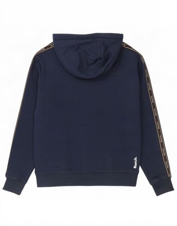 Bench Mens Graphic Hoodie Jumper Large Navy Blue Cotton
