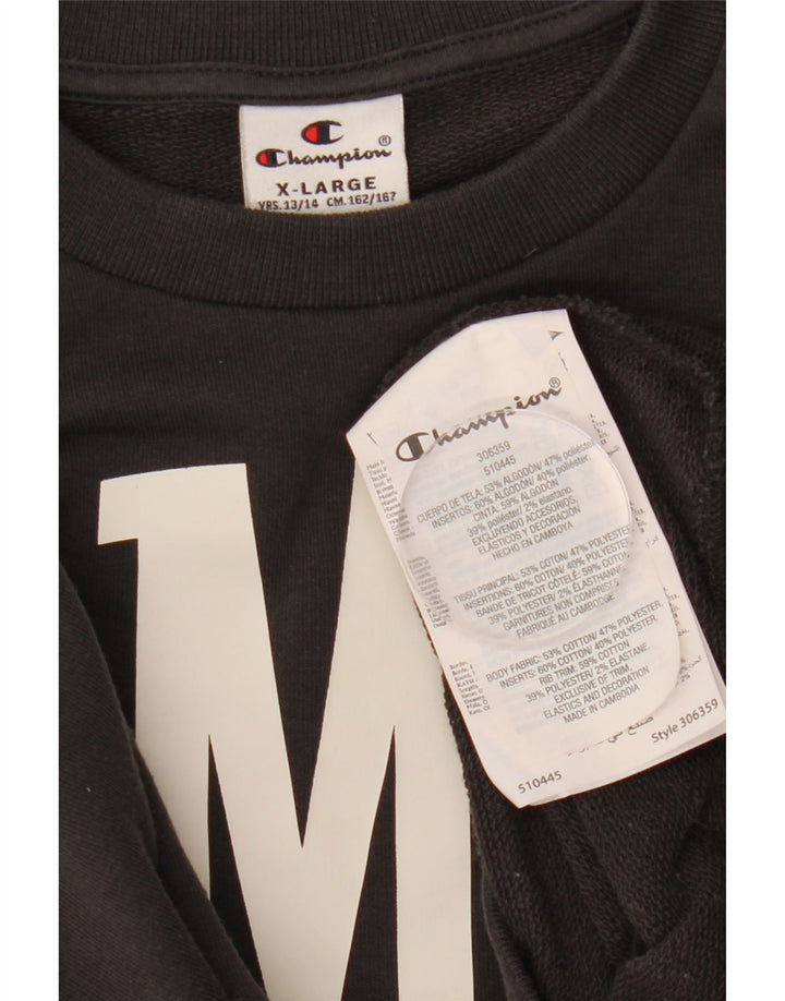 Champion Sudadera gráfica para niños 13-14 años XL Algodón negro