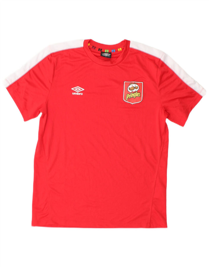 UMBRO Hombre Camiseta Top Small Rojo Colorblock Poliéster