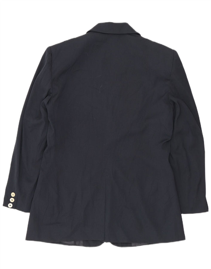 BENETTON Chaqueta tipo blazer de 2 botones para mujer IT 46 Grande Poliéster azul marino