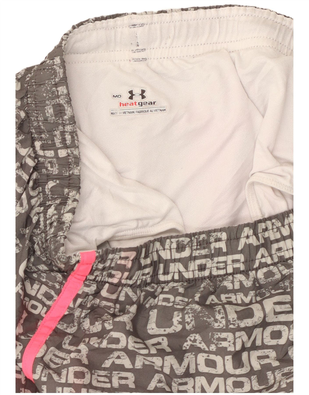 UNDER ARMOUR Pantalones cortos deportivos con estampado Heat Gear para mujer, Reino Unido 40, color gris medio
