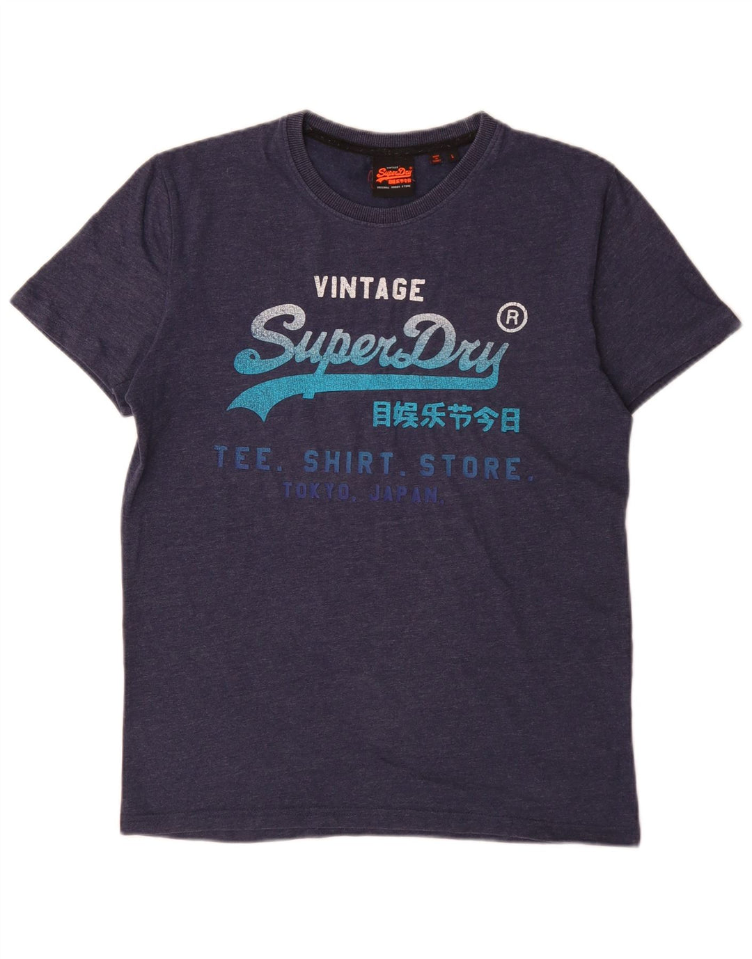 Superdry Camiseta con gráfico gráfico para hombre, talla grande, azul marino