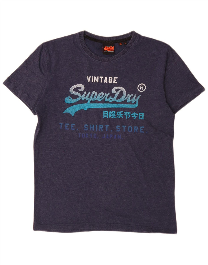 Superdry Camiseta con gráfico gráfico para hombre, talla grande, azul marino