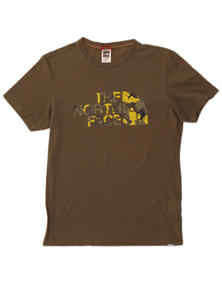 THE NORTH FACE Camiseta gráfica para hombre Top Small Khaki Cotton
