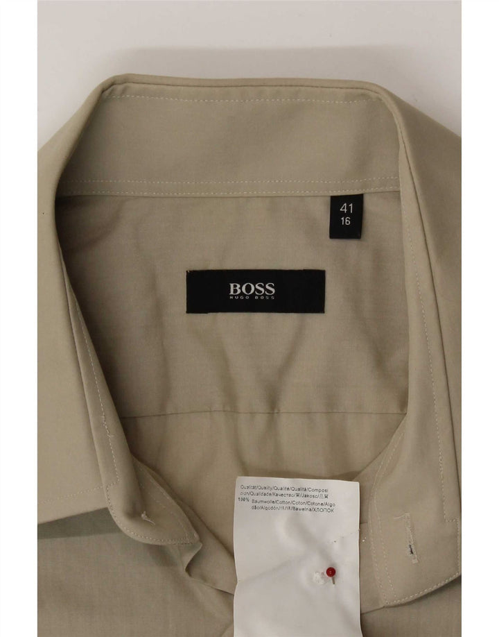 Camisa Hugo Boss para hombre talla 41 16 algodón caqui grande