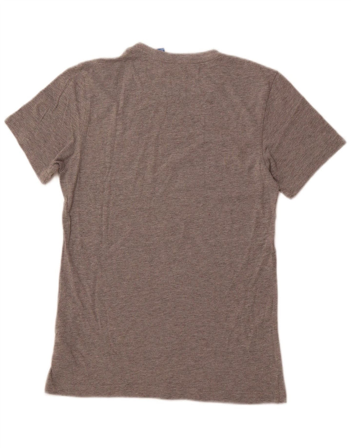 ADIDAS Camiseta gráfica para mujer Top UK 10 Pequeño algodón moteado gris