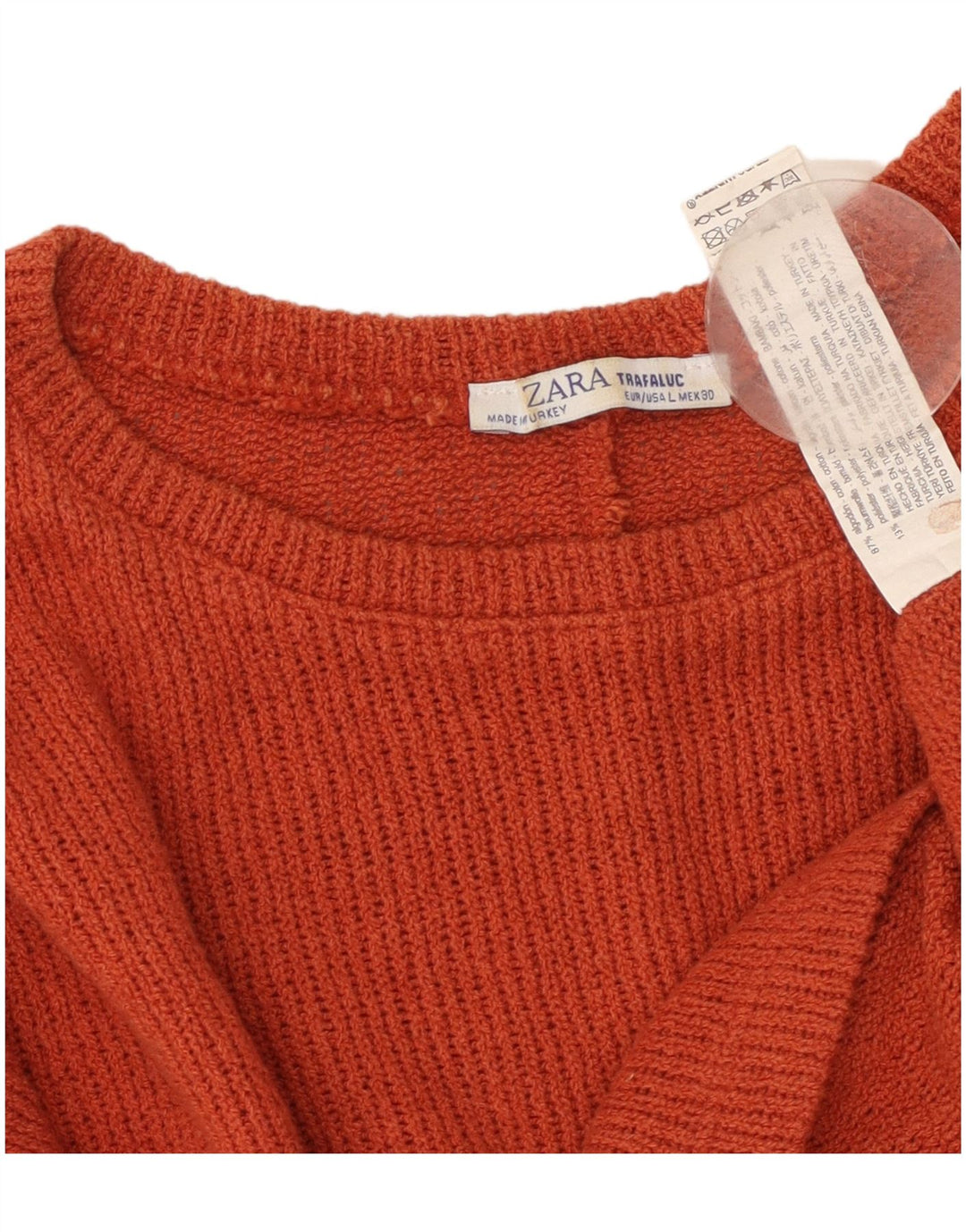 ZARA Mujer Trafaluc Crop Boat Neck Jumper Sweater UK 46 Large Granate
