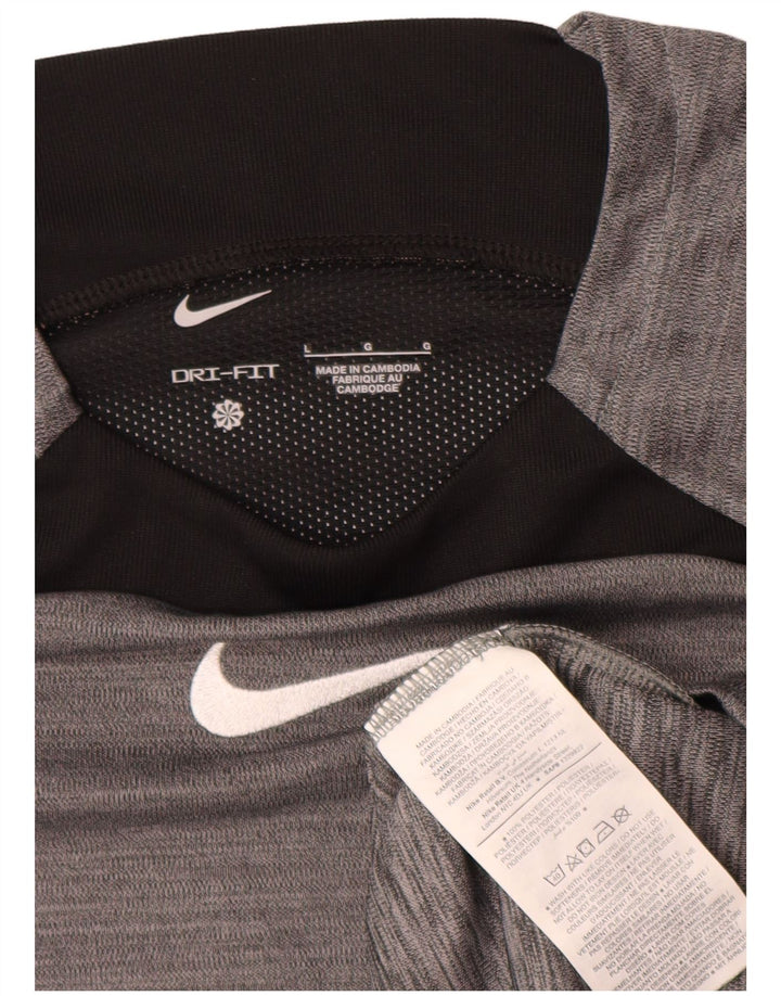 Camiseta Nike Dri Fit para hombre Top grande gris color block Poliéster