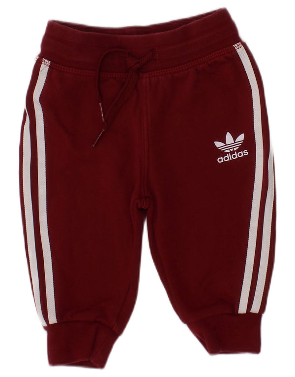 Adidas - Pantalón de chándal gráfico para bebé niña, 3 a 6 meses, algodón burdeos