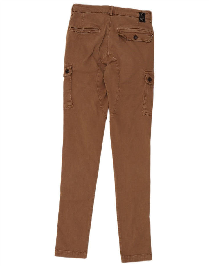 REPLAY Mujer Jaan Skinny Cargo Pantalones W29 L34 Algodón Marrón