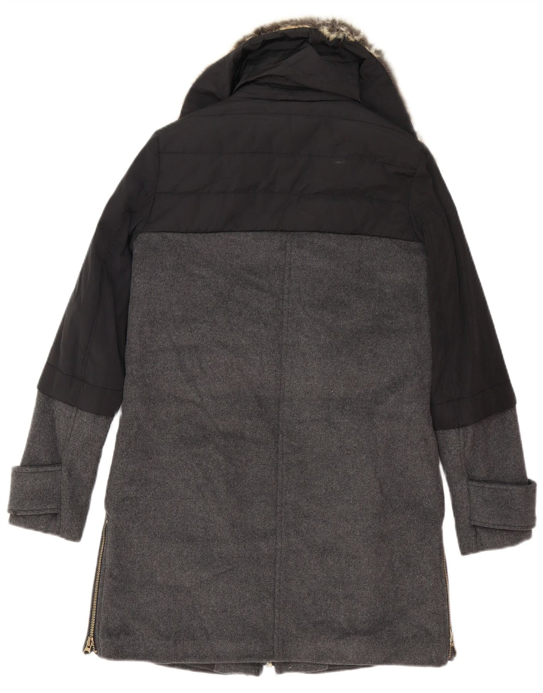 Zara Mujer Abrigo Extragrande UK 6 XS Bloque De Color Negro