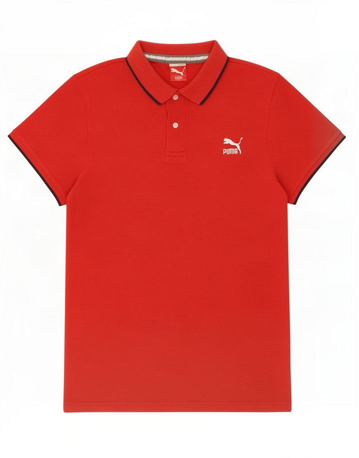 Puma Polo para hombre de algodón rojo grande