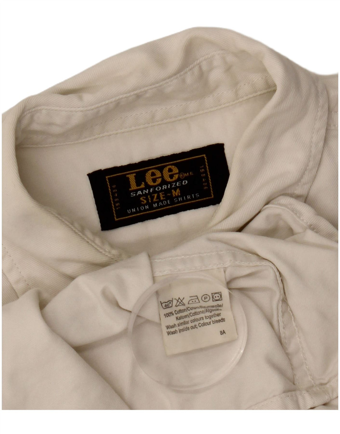 Camisa vaquera Lee para mujer UK 44 Algodón blanco mediano