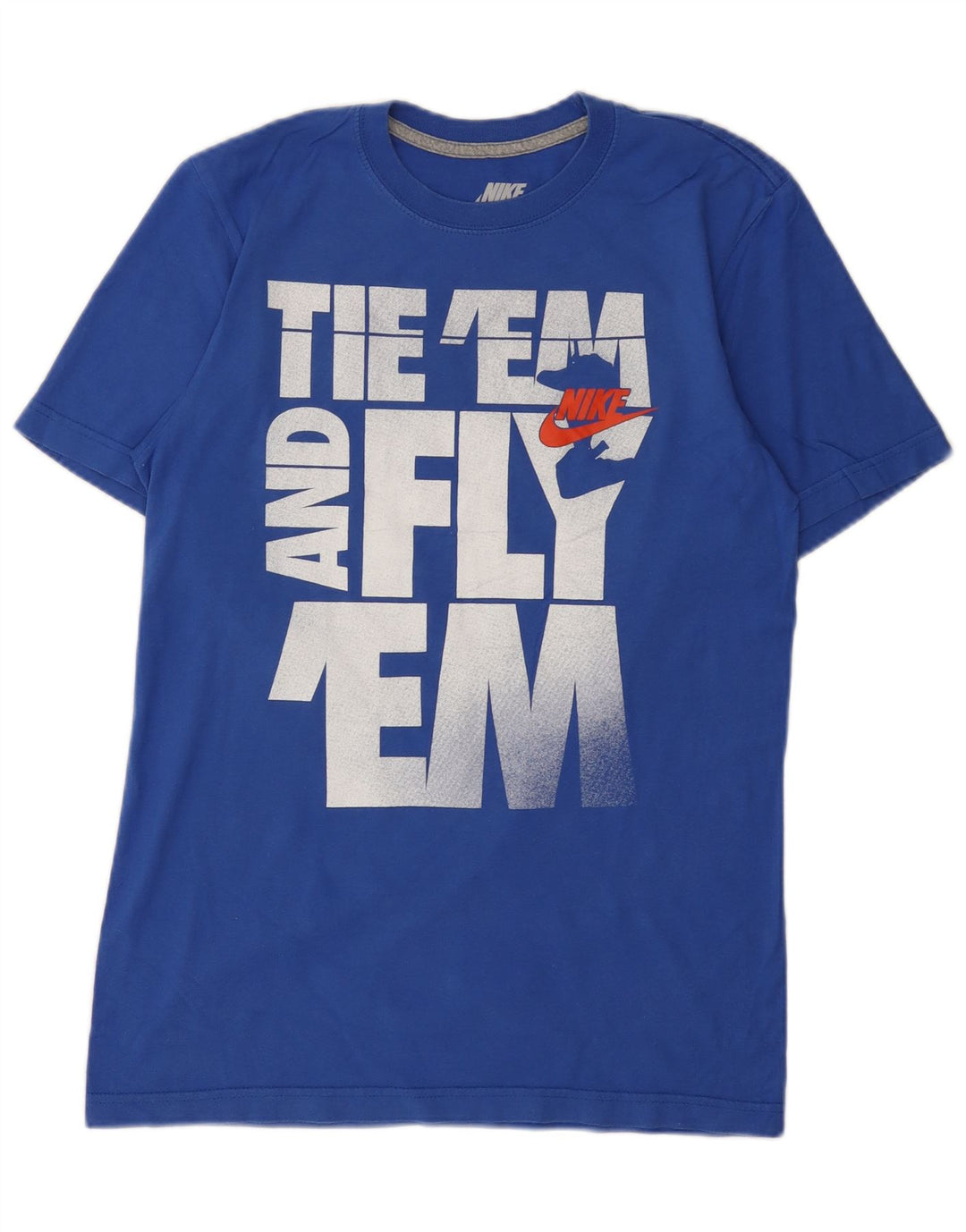 Nike Camiseta con gráfico de corte regular para hombre, talla pequeña, azul