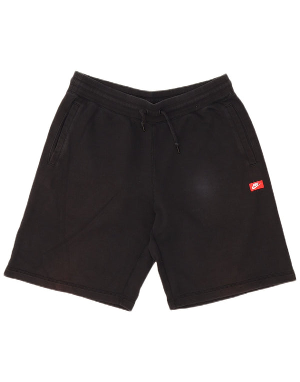 NIKE Pantalones cortos deportivos con gráficos para hombre, tamaño grande, algodón negro