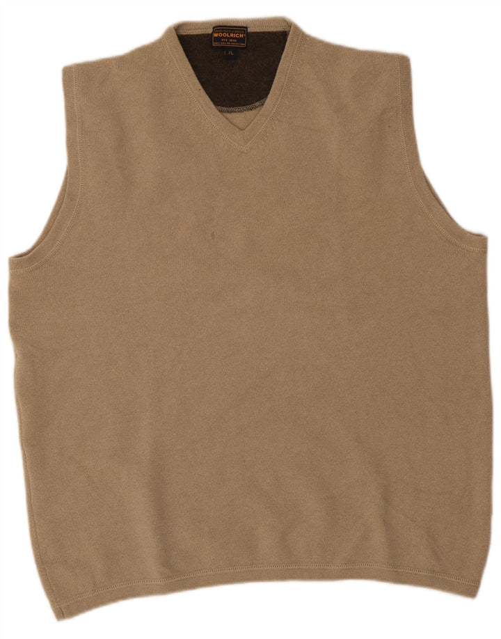 Woolrich Hombre Chaleco Tank Top XL Beige Lana Nueva