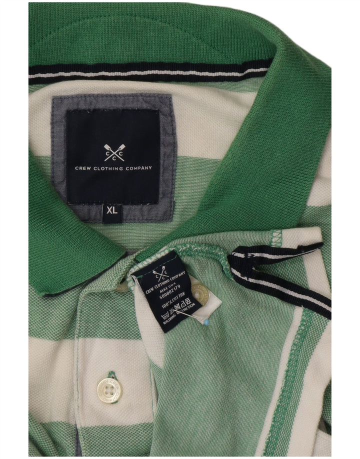 CREW CLOTHING Polo para hombre XL Algodón a rayas verdes