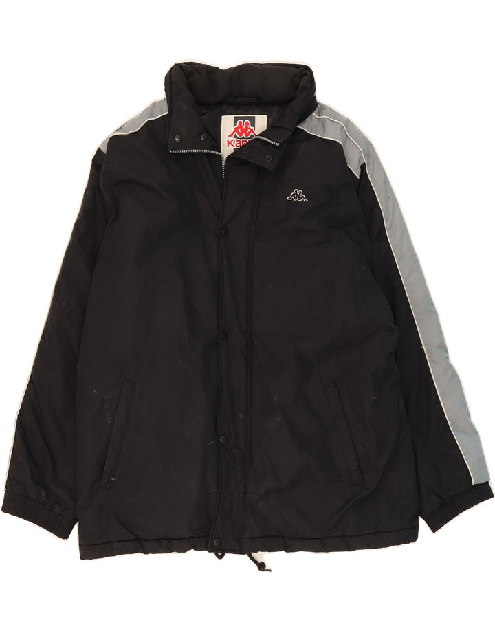 KAPPA Mens Padded Jacket UK 42 XL Black Colourblock Polyamide Vintage Kappa and Second-Hand Kappa from Messina Hembry 