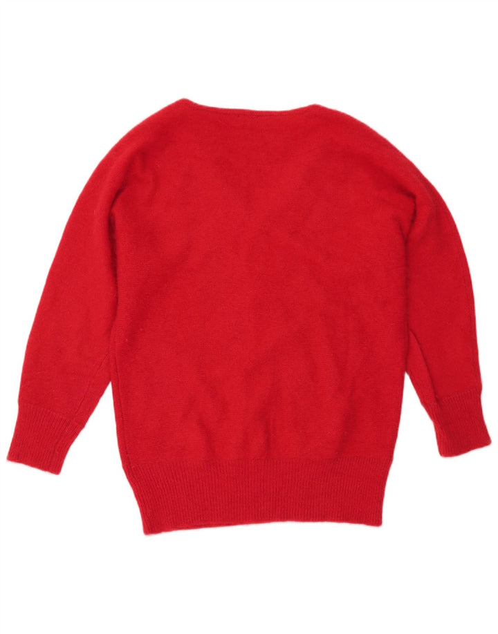 PHASE EIGHT Suéter tipo jersey con cuello en V para mujer UK 12 Medium Red Nylon