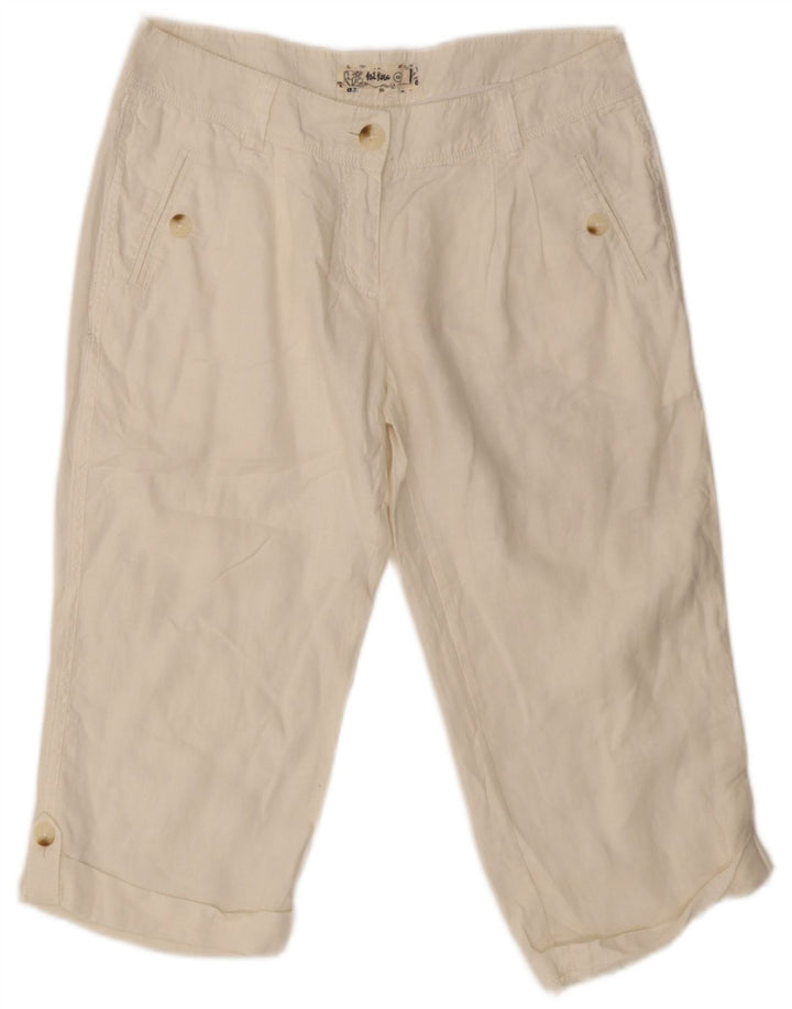 Pantalones capri para hombre Fat Face UK 10 Small W32 L23 Blanco