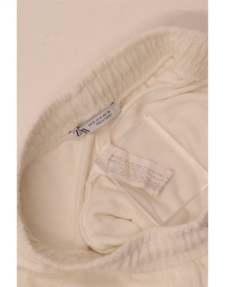 Zara Mujer Pantalones Cortos Deportivos UK 10 Small Blanco