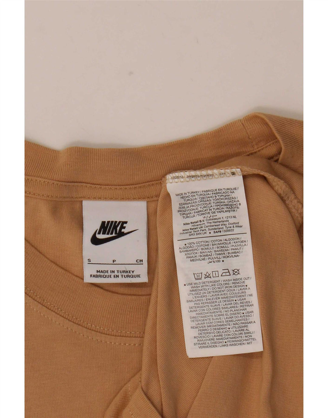 Nike - Camiseta gráfica para hombre, talla pequeña, algodón beige