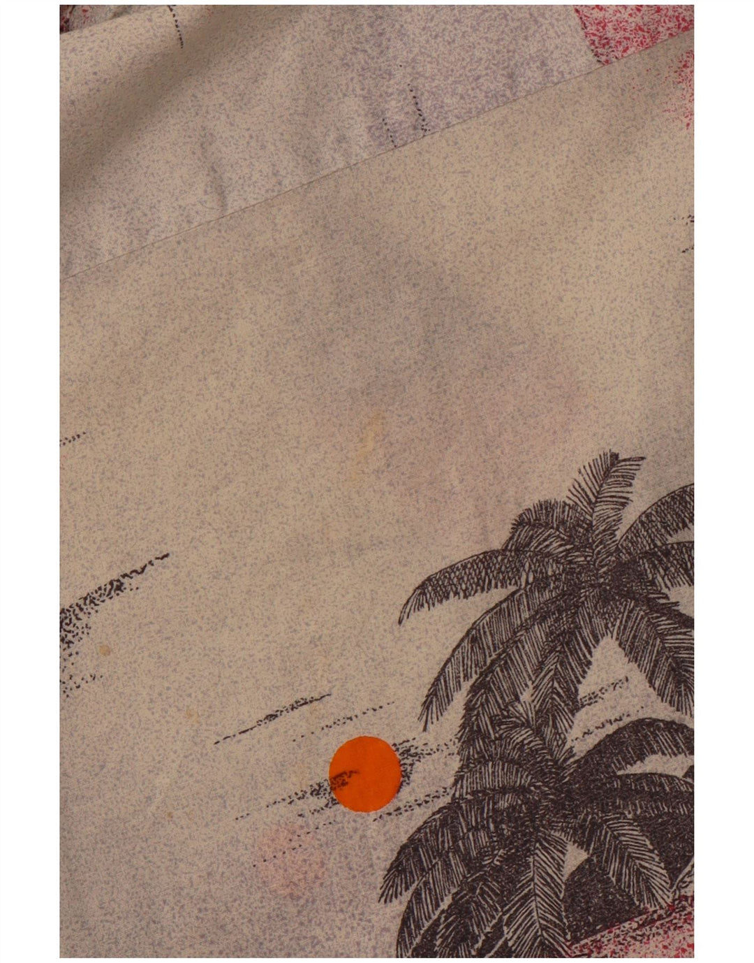 VINTAGE Camisa hawaiana de manga corta para hombre Algodón floral beige grande