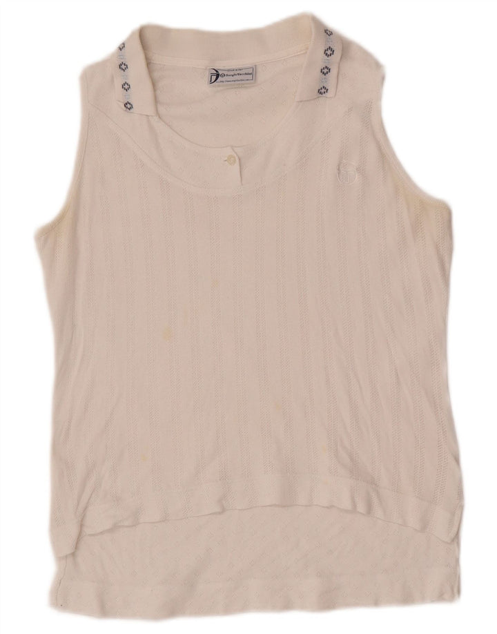 Sergio Tacchini Polo sin mangas para mujer EU 38 Medium White Fair Isle