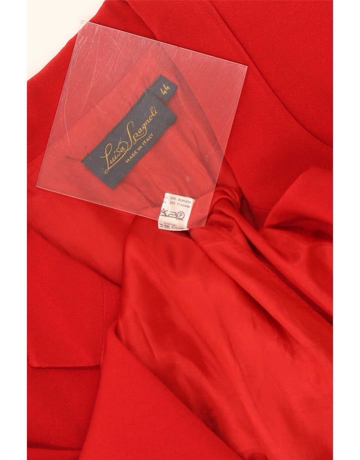 Luisa Spagnoli Chaqueta tipo blazer abierta larga para mujer IT 44 Acetato rojo mediano