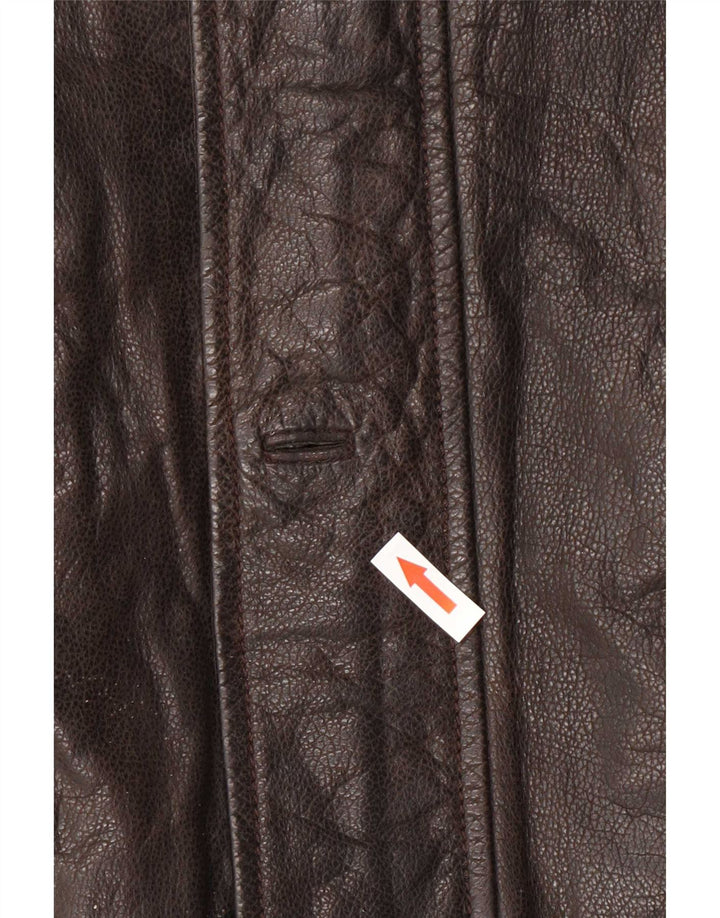 Cortefiel Cazadora Cuero Hombre IT 50 Large Marrón Classic