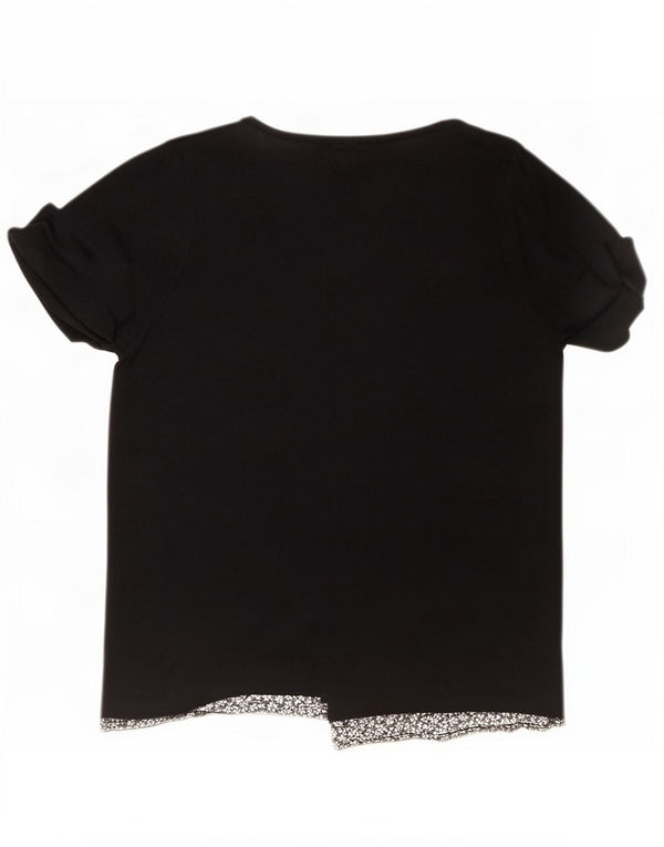 Marks & Spencer Blusa para Mujer Top UK 44 Medio Negro Floral Acrílico