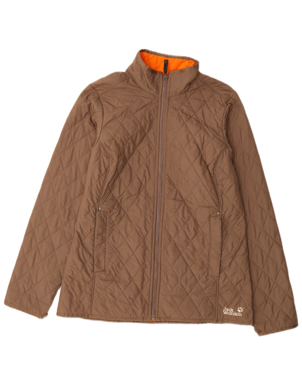 JACK WOLFSKIN Chaqueta acolchada con forro para mujer UK 12/14 Poliéster beige medio