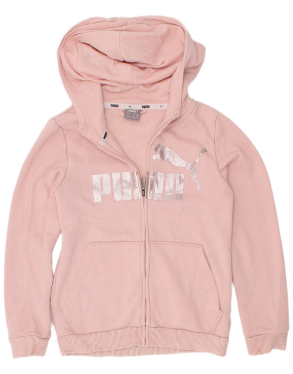 Puma Sudadera con capucha y cremallera gráfica para niñas 7-8 años Algodón rosa