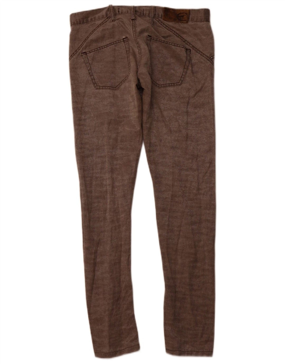 JUST CAVALLI Pantalones informales ajustados para mujer IT 40 Small W30 L30 Algodón marrón