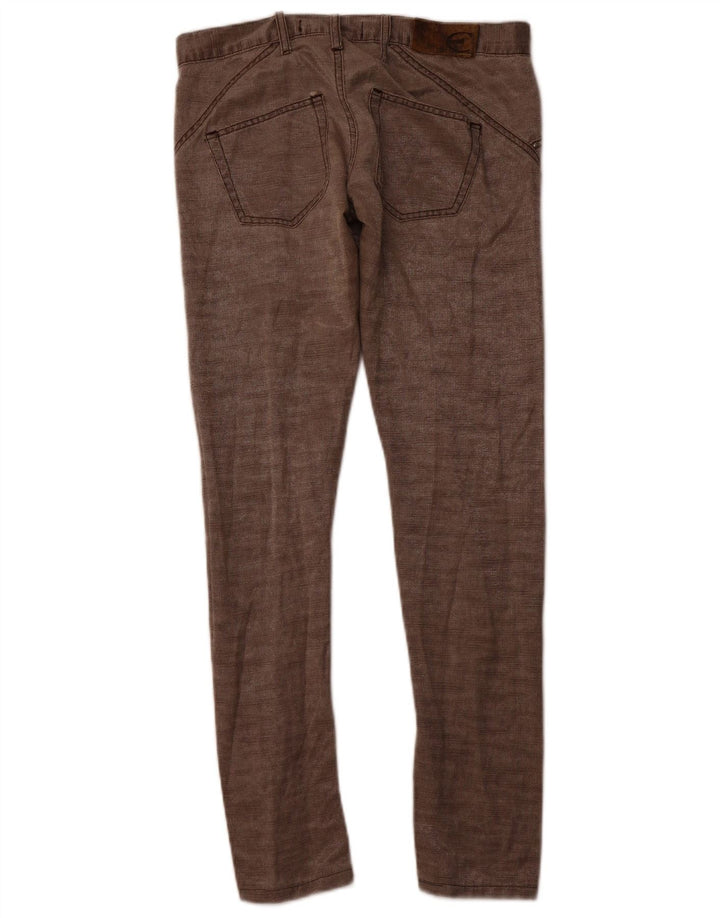 JUST CAVALLI Pantalones informales ajustados para mujer IT 40 Small W30 L30 Algodón marrón