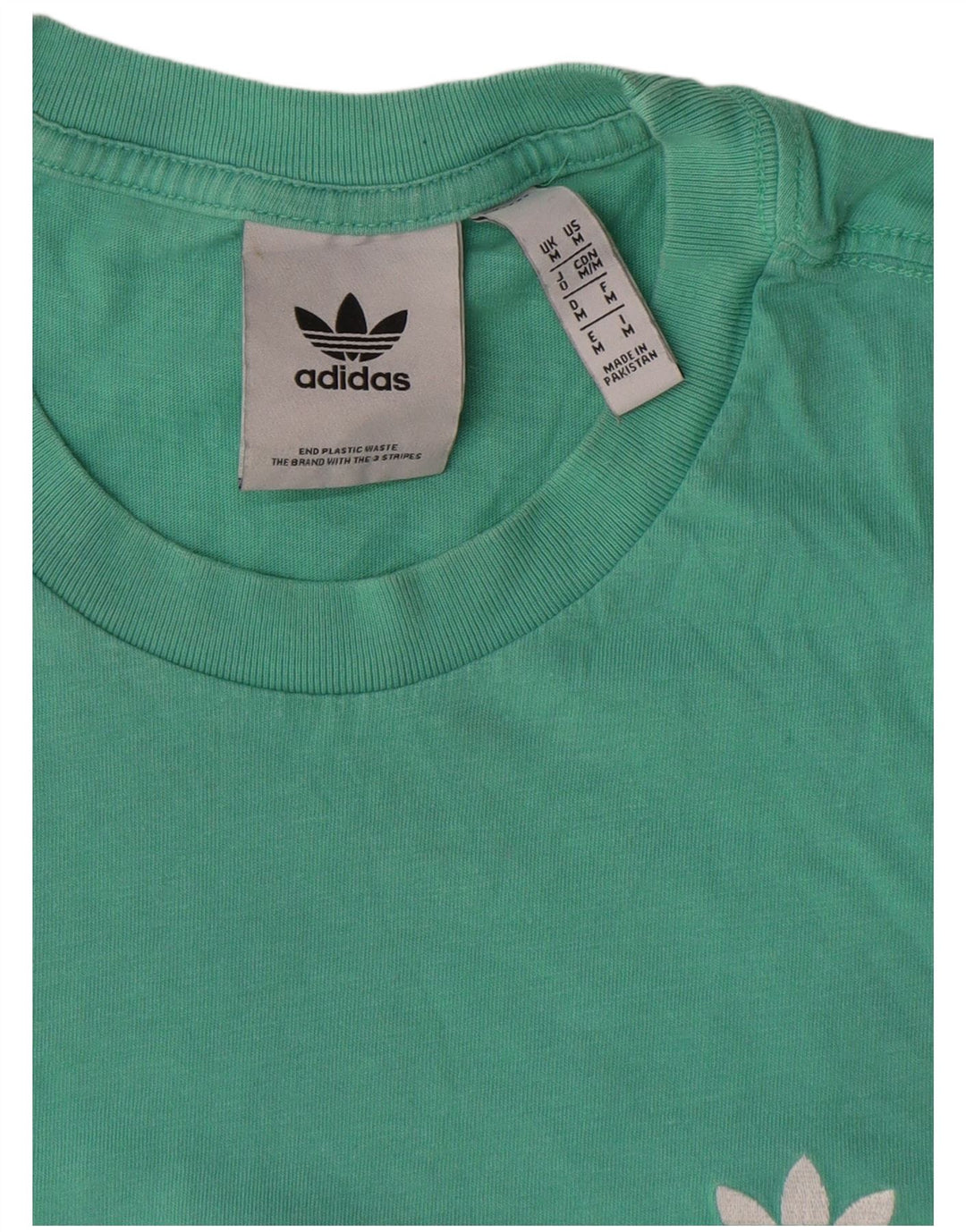 Adidas Hombre Camiseta Gráfica Top Medio Turquesa Algodón