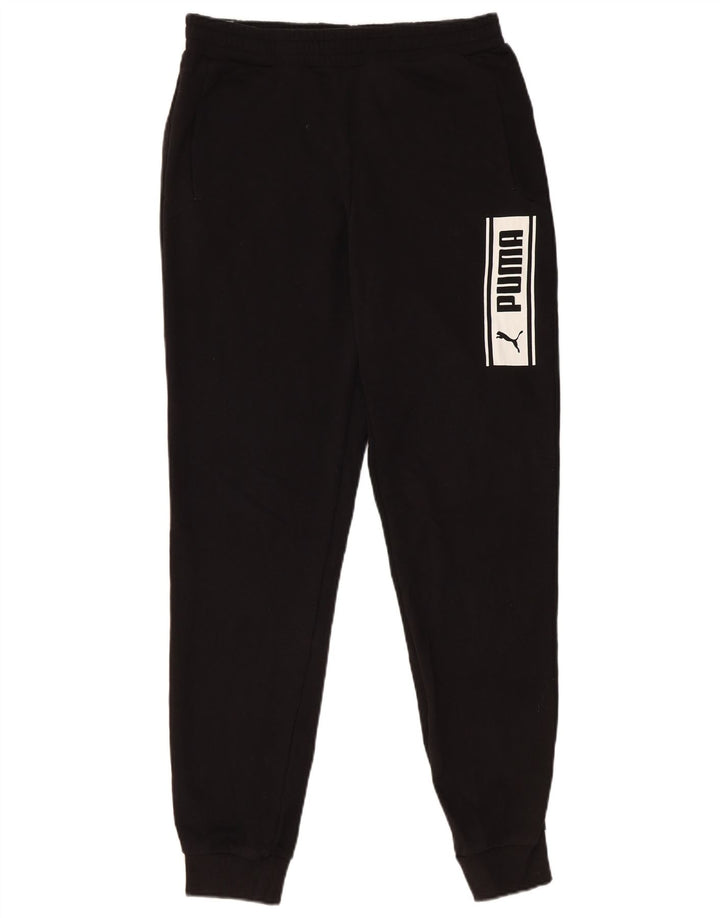 PUMA Pantalón de chándal con gráfico para hombre Joggers Medium Black Cotton