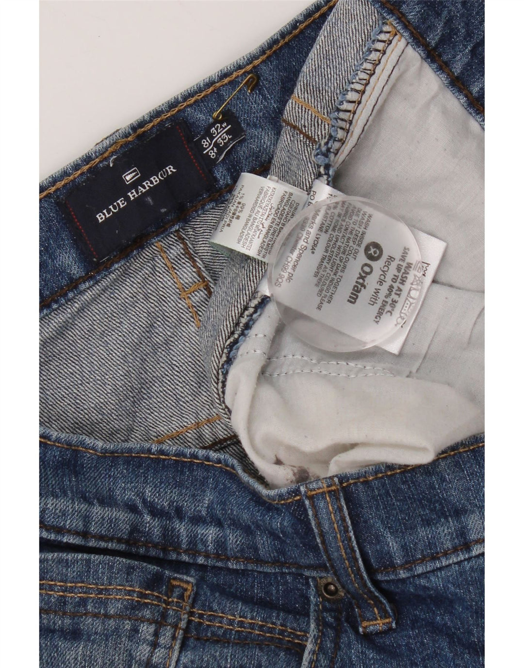 Marks & Spencer Vaqueros rectos Blue Harbor para hombre W32 L33 Algodón azul