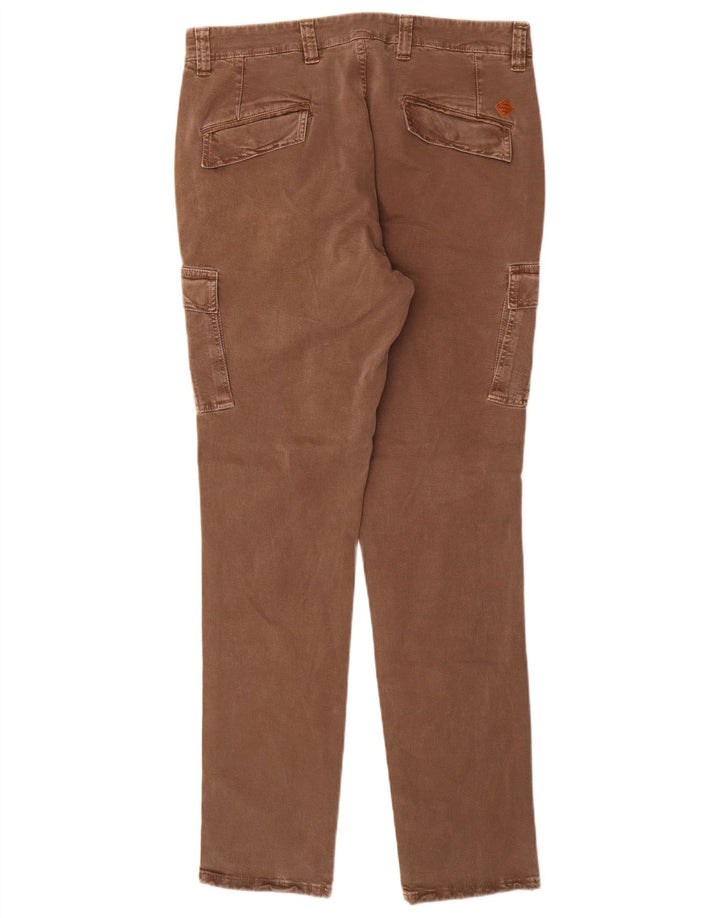 Carrera Pantalones cargo delgados para hombre IT 48 Medium W33 L32 Algodón marrón